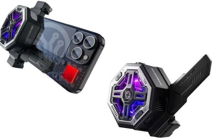 Clip-on phone radiator preventing smartphone overheating