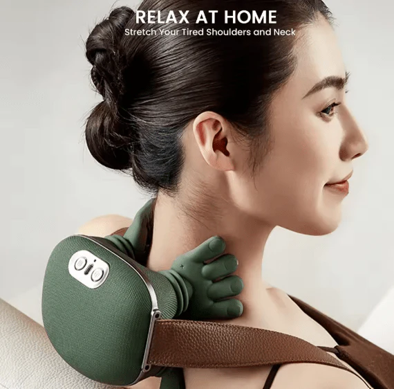 Electric shoulder massager with deep kneading massage nodes