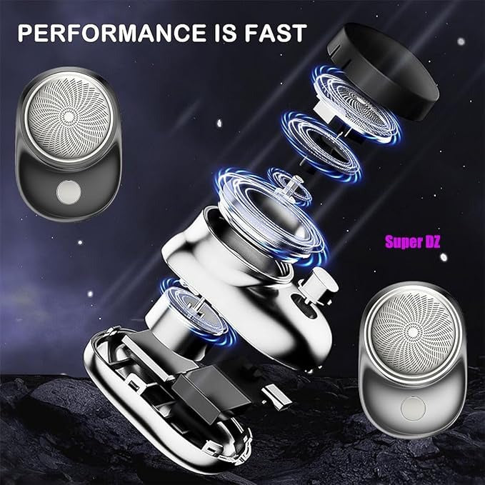 Portable cordless electric razor for daily grooming