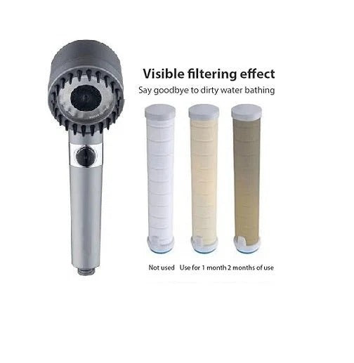 3 Modes Shower Head with adjustable high-pressure spray settings