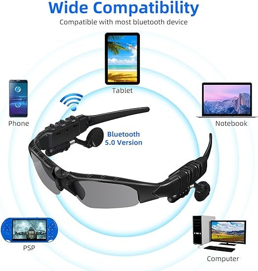 Wireless Bluetooth Headset Sunglasses with built-in speakers