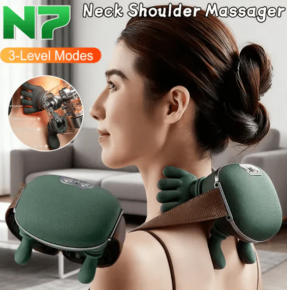 Comfortable shoulder and neck massager for office and travel