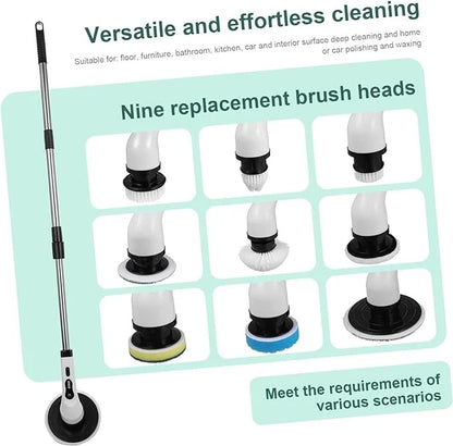Rechargeable cleaning brush with interchangeable brush heads