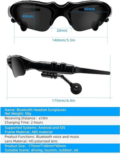 UV400 polarized Bluetooth audio glasses for outdoor use