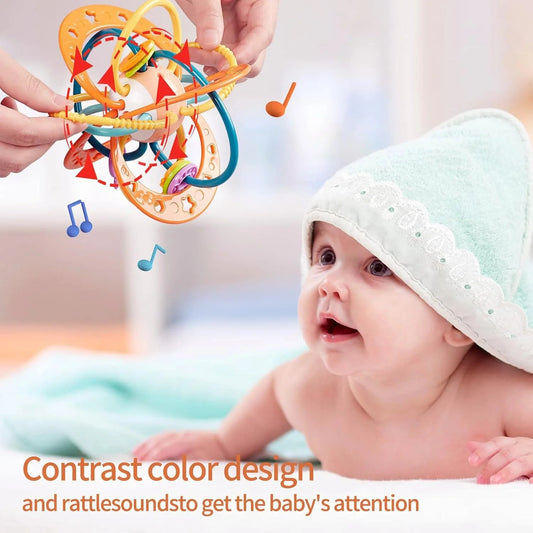 Colorful baby rattles set for newborn sensory development