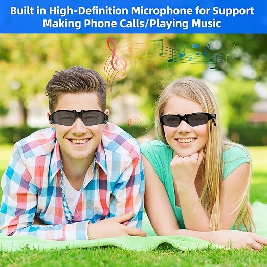 Bluetooth headset sunglasses compatible with Android and iPhone