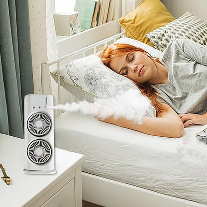 Compact Double Ended Spray Fan for summer cooling