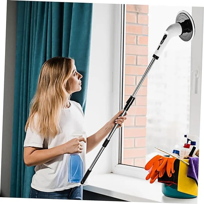 Electric spin scrubber for kitchen and bathroom cleaning