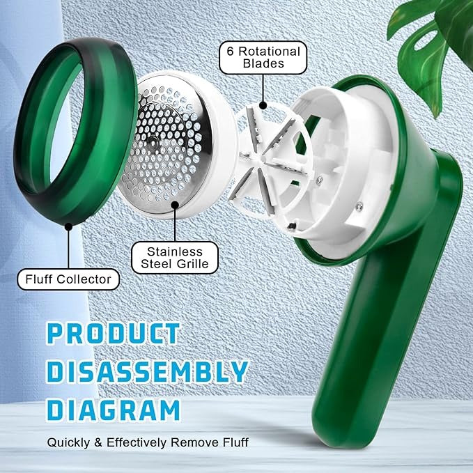 Rechargeable clothes defuzzer for blankets and upholstery