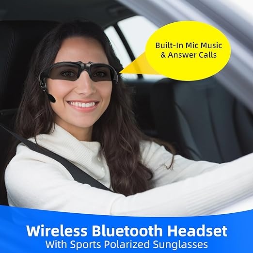 Bluetooth headset sunglasses compatible with Android and iPhone