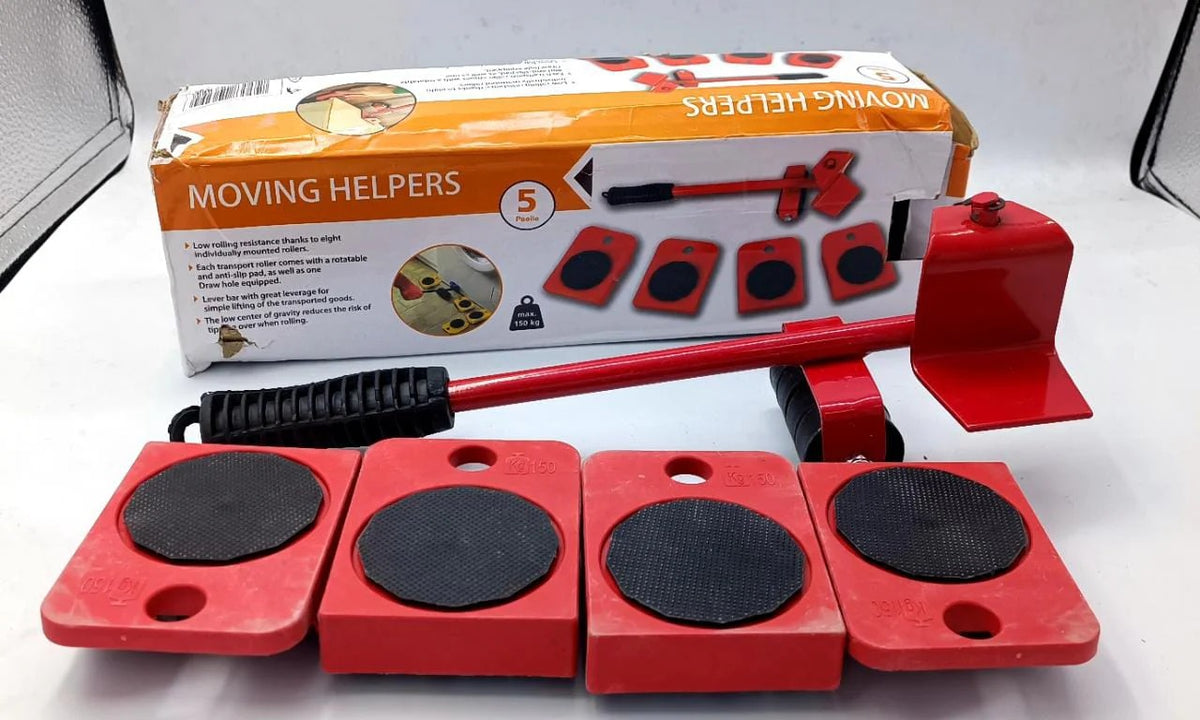 Durable furniture lifting lever and moving roller set