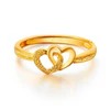Gold Plated Retro Heart Ring for women with vintage heart design